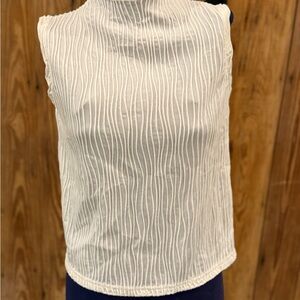 Women's Cream Sleeveless Textured Shell Top